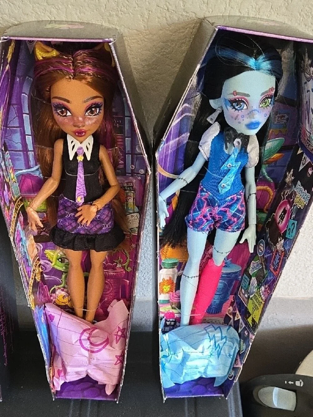 Monster High Dolls Set Of 4 Purple, Pink, Orange & Blue